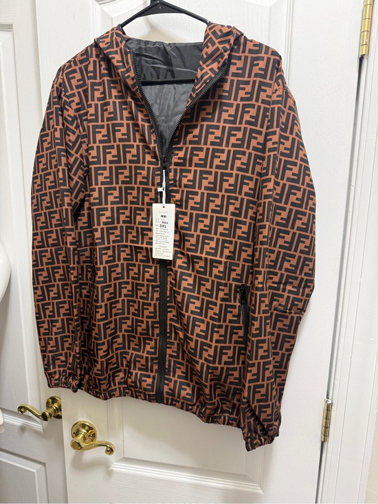None Other - Lightweight brown and black FF logo zip hoodie featuring a zipper closur. Is new
